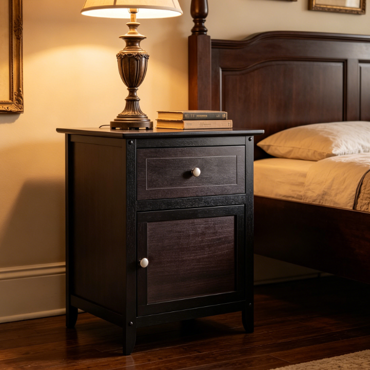 Bedside Table, 18.9 Inches, Espresso